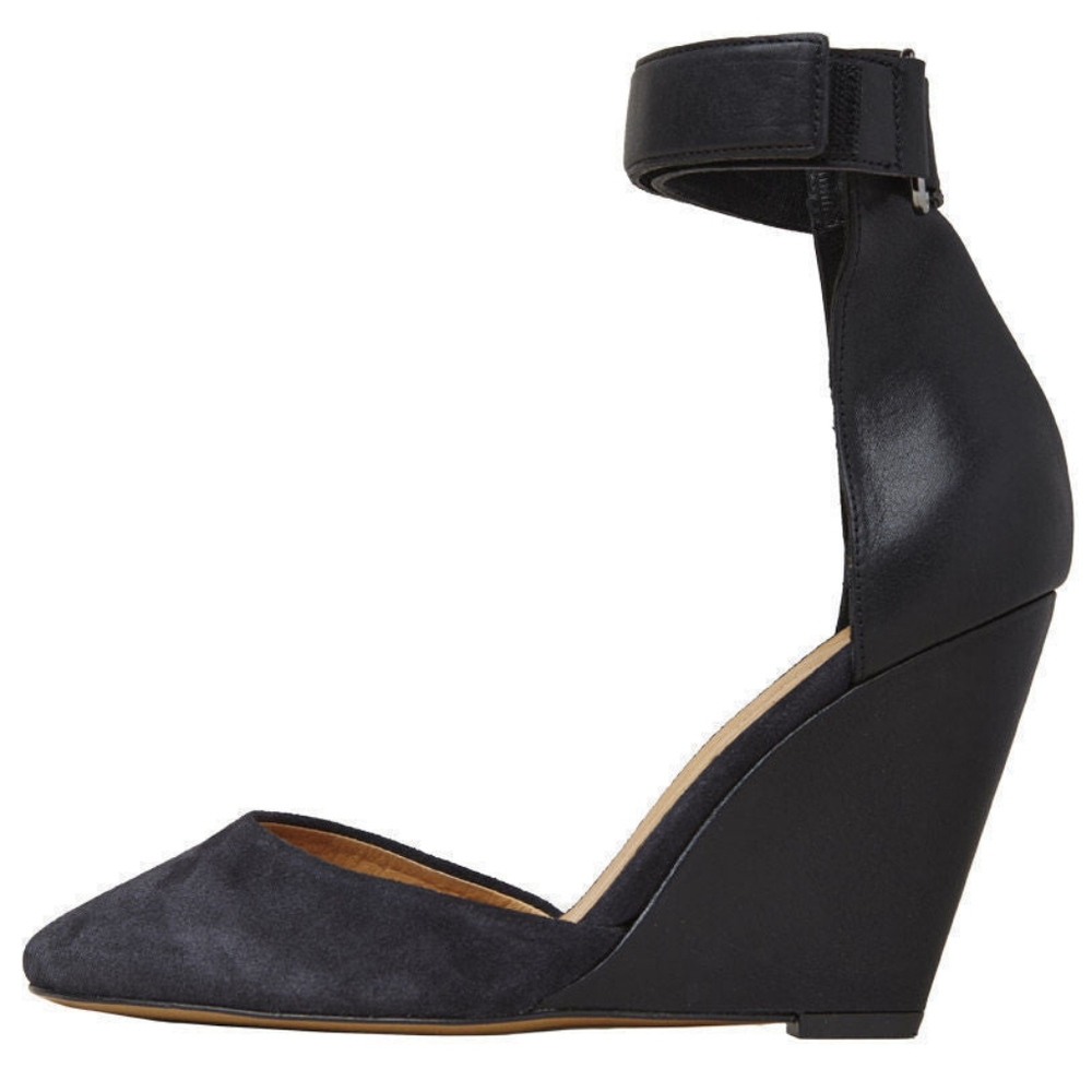 Black Patty Suede & Leather Wedge Heel by Isabel Marant Size 39/9
